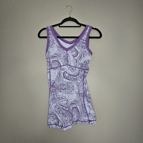 Lucy Power Activewear Purple Paisley Stretch Workout Tank Top Womens Size XS - Picture 1 of 6